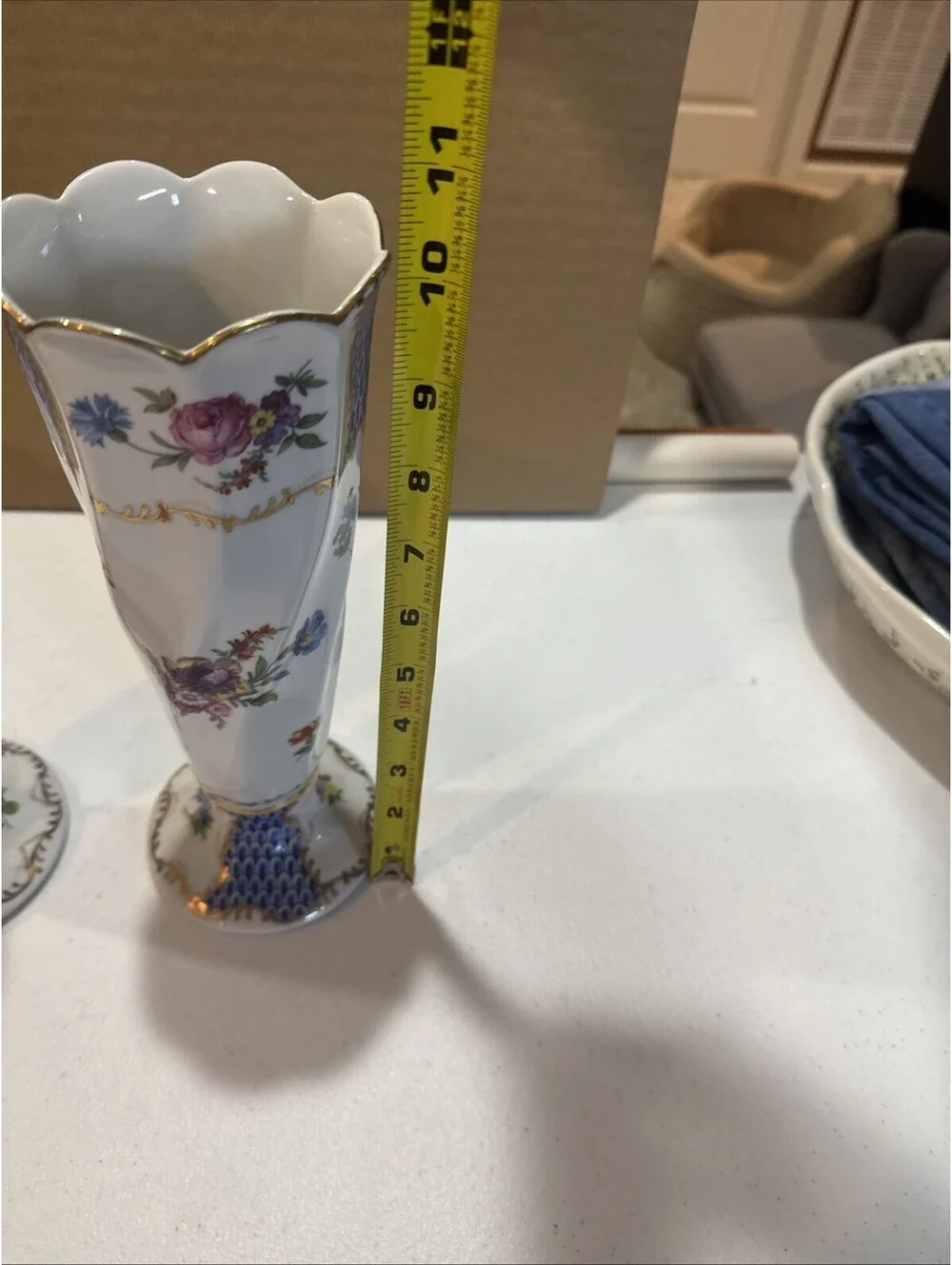 vtg Paris Royal hand-painted porcelain vase- set of 2.